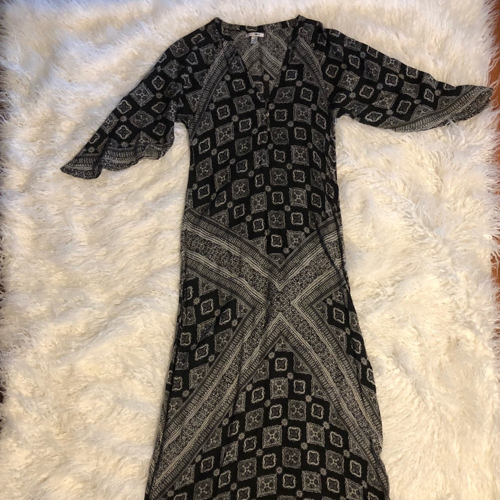 Lulus Black Patterned Maxi Dress